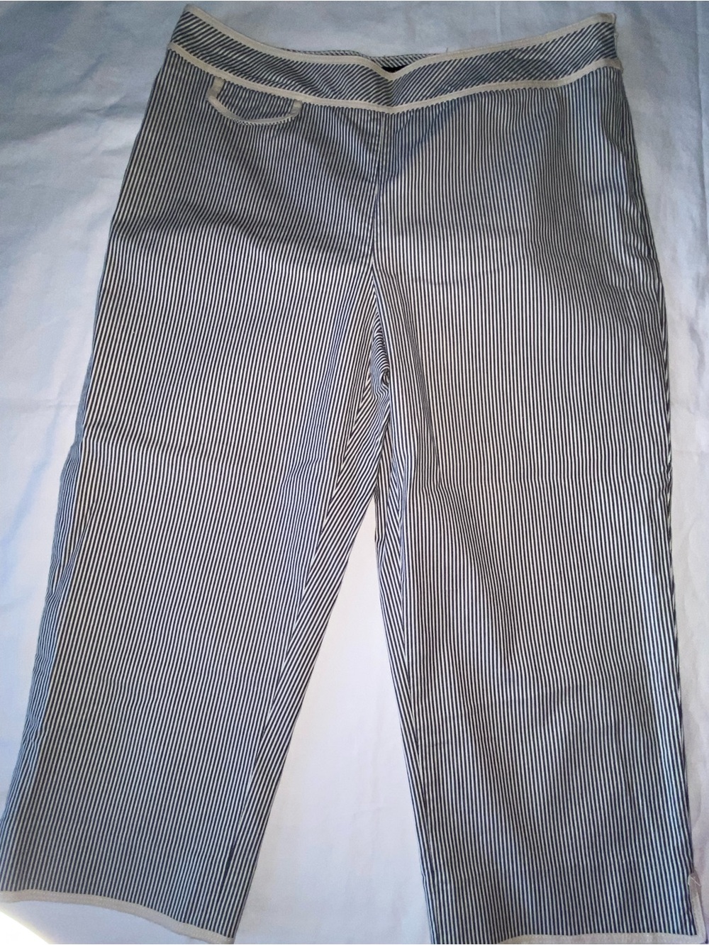 Talbots Black and White Pinstripe Capris